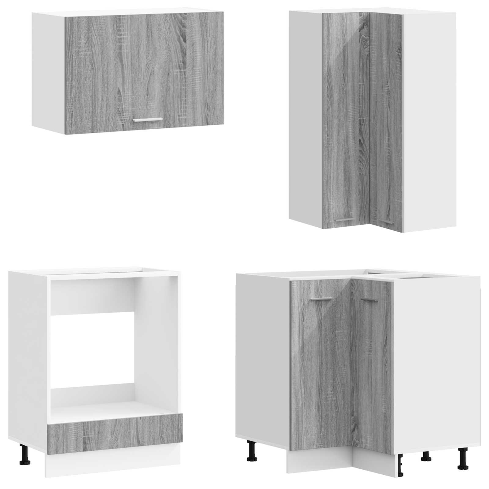 Kuhinjska jedinica LYON 8 pcs Siva Sonoma Konstruirano drvo