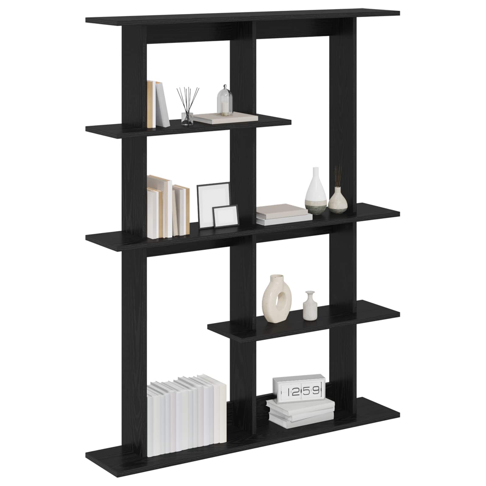 Polica zidna Crna 102 x 20 x 130 cm Konstruirano drvo