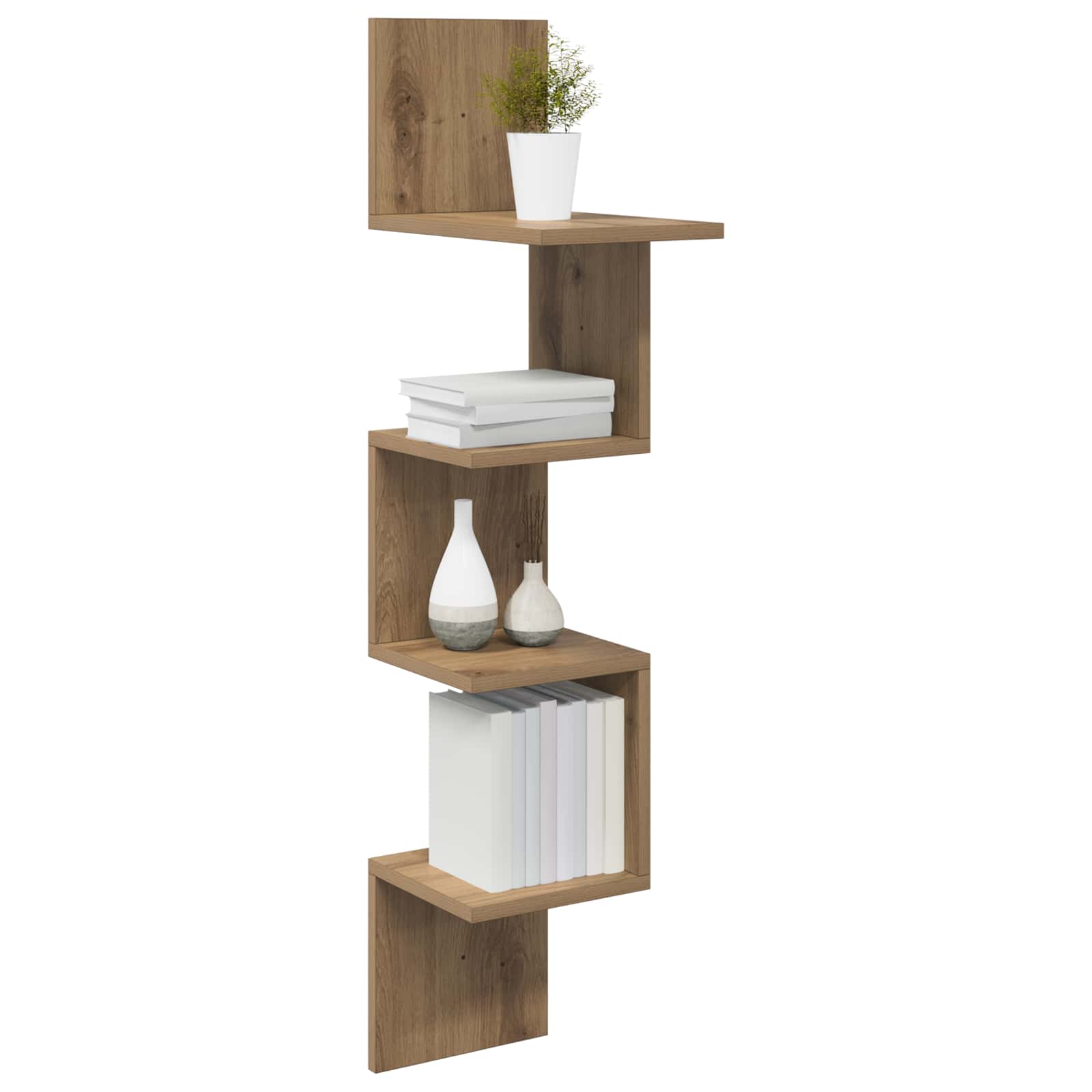 Polica na zidu Zidna montaža Smeđa 32 x 21 x 107 cm