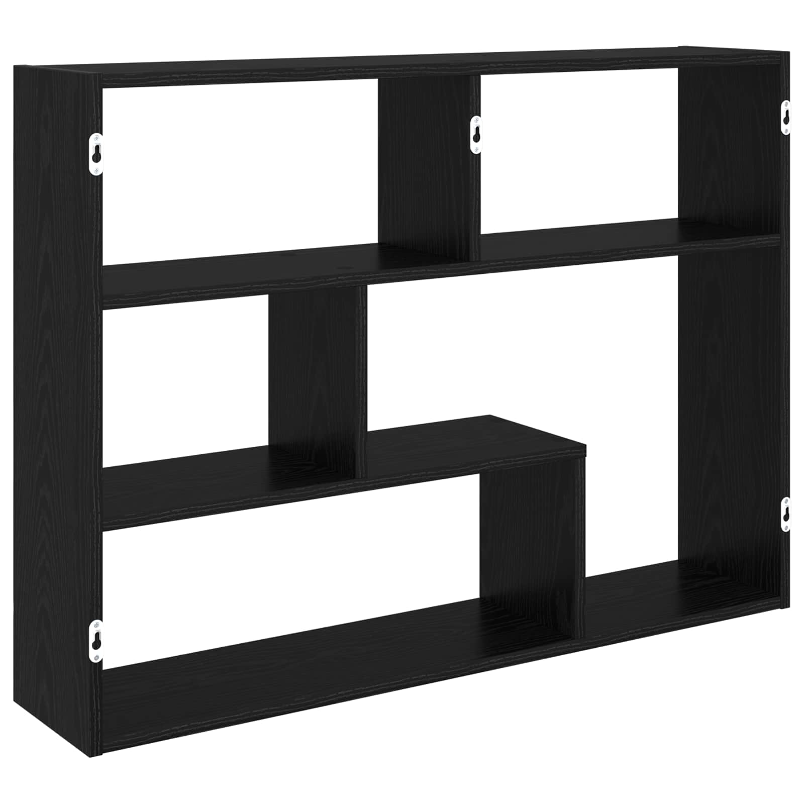 Polica na zidu Zidna montaža Crna 95 x 20 x 69,5 cm