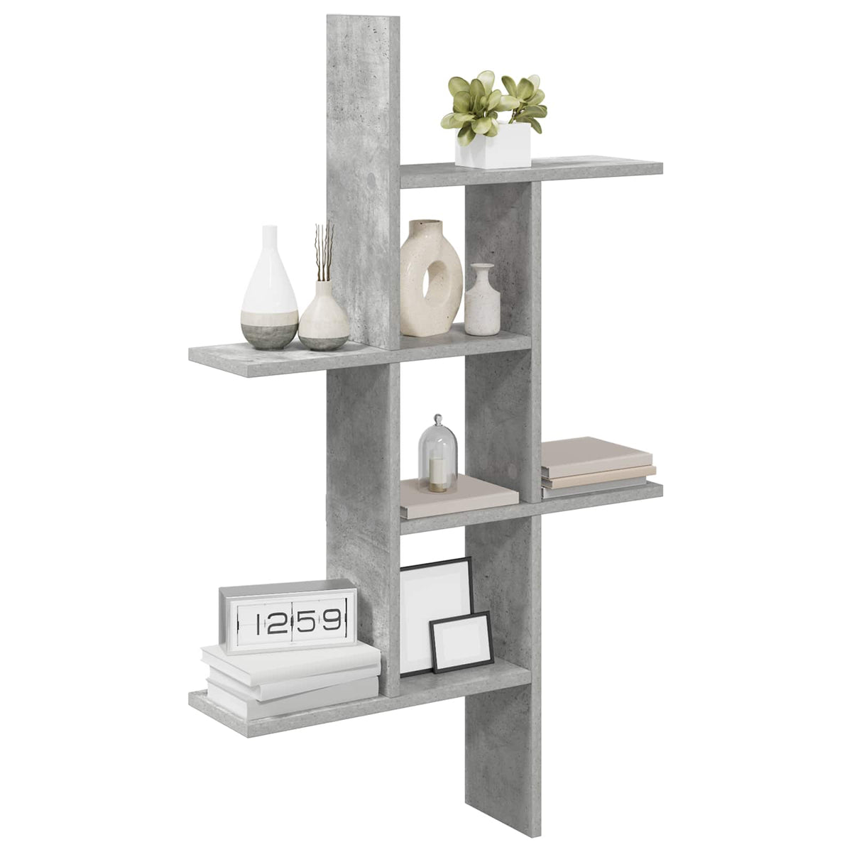 Polica na zidu Betonska siva 61 x 15 x 102 cm Konstruirano drvo