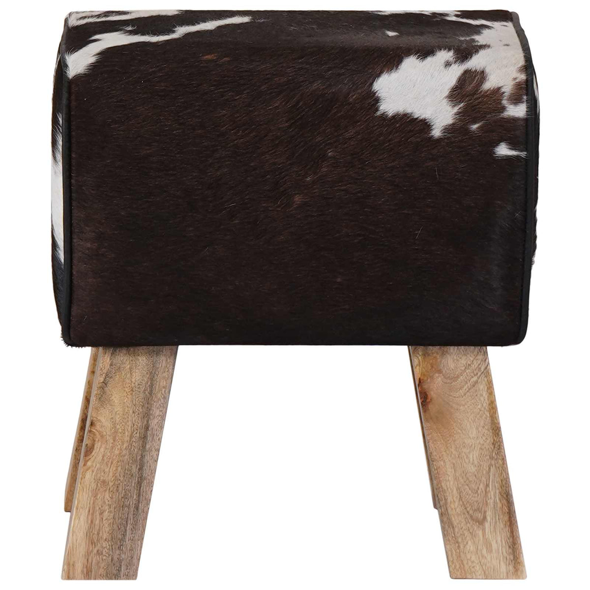 klupa 40 x 30 x 45 cm Prava koža Crna i bijela