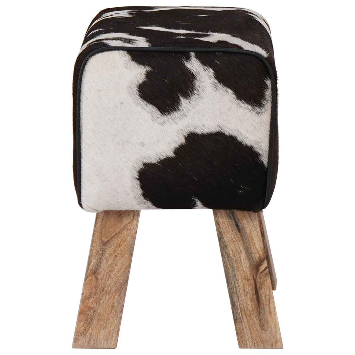 klupa 40 x 30 x 45 cm Prava koža Crna i bijela
