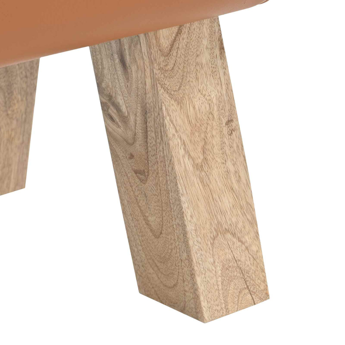 klupa 60 x 30 x 45 cm Prava koža Smeđa