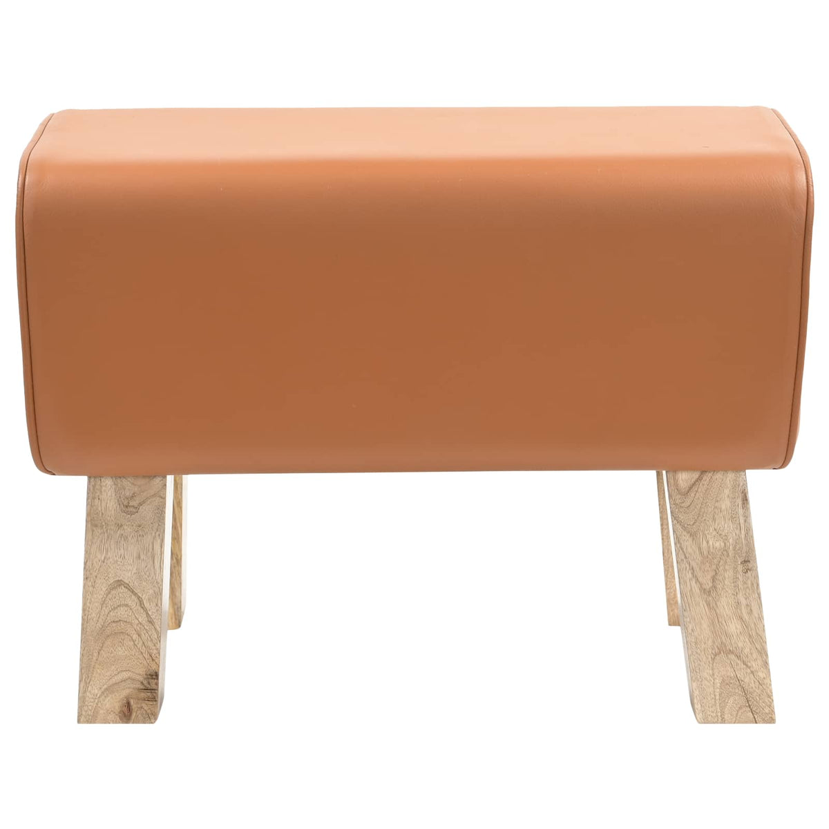 klupa 60 x 30 x 45 cm Prava koža Smeđa