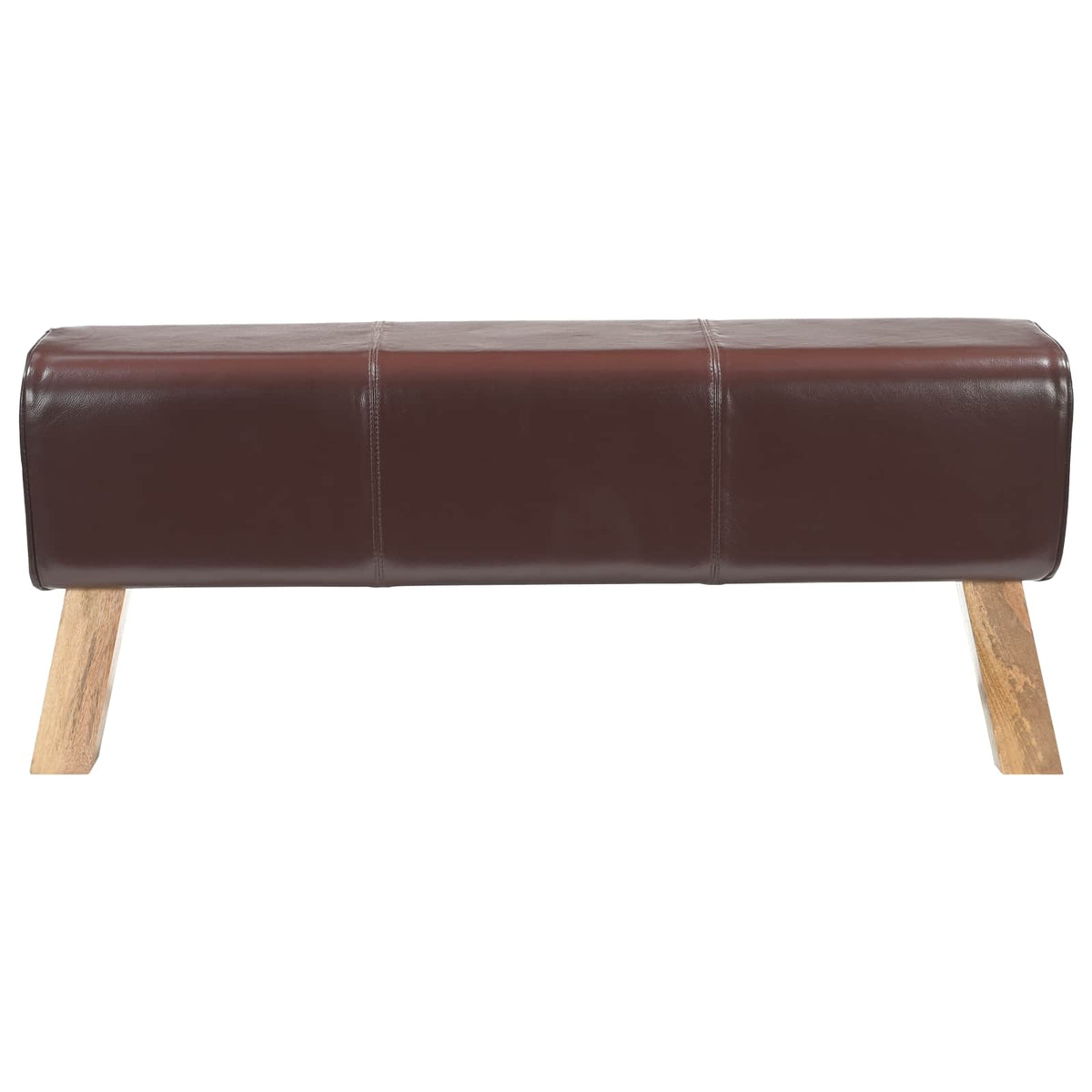 klupa 110 x 30 x 45 cm Prava koža Tamno smeđa