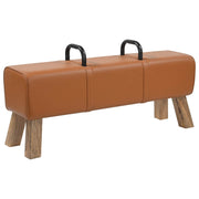 klupa Smeđa 110 x 30 x 45 cm Prava koža