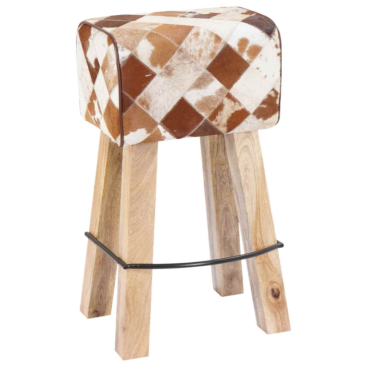 Barska stolica 2 kom. Smeđi patchwork 44 x 33 x 74 cm
