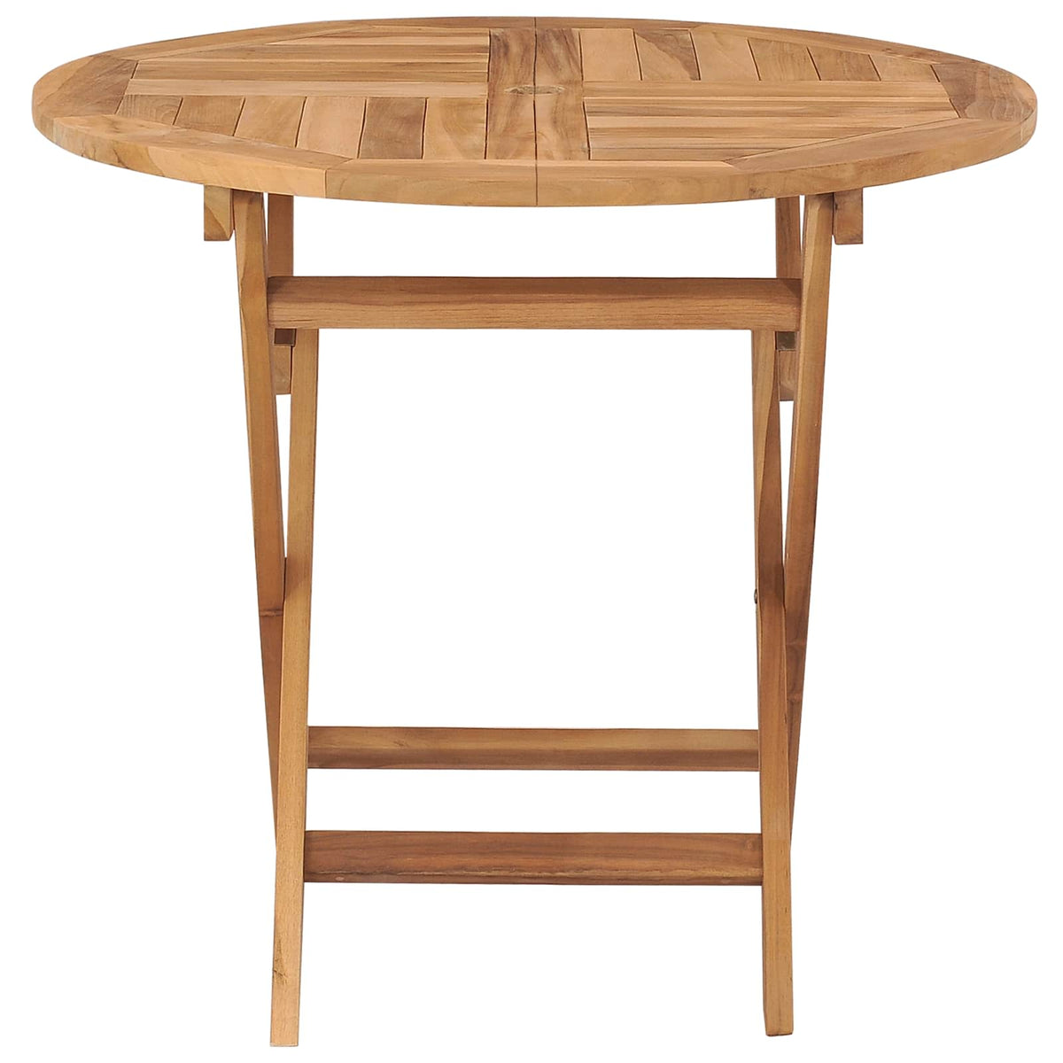 Preklopni vrtni stol Prirodna Ø 90 x 75 cm Čvrsto teak drvo