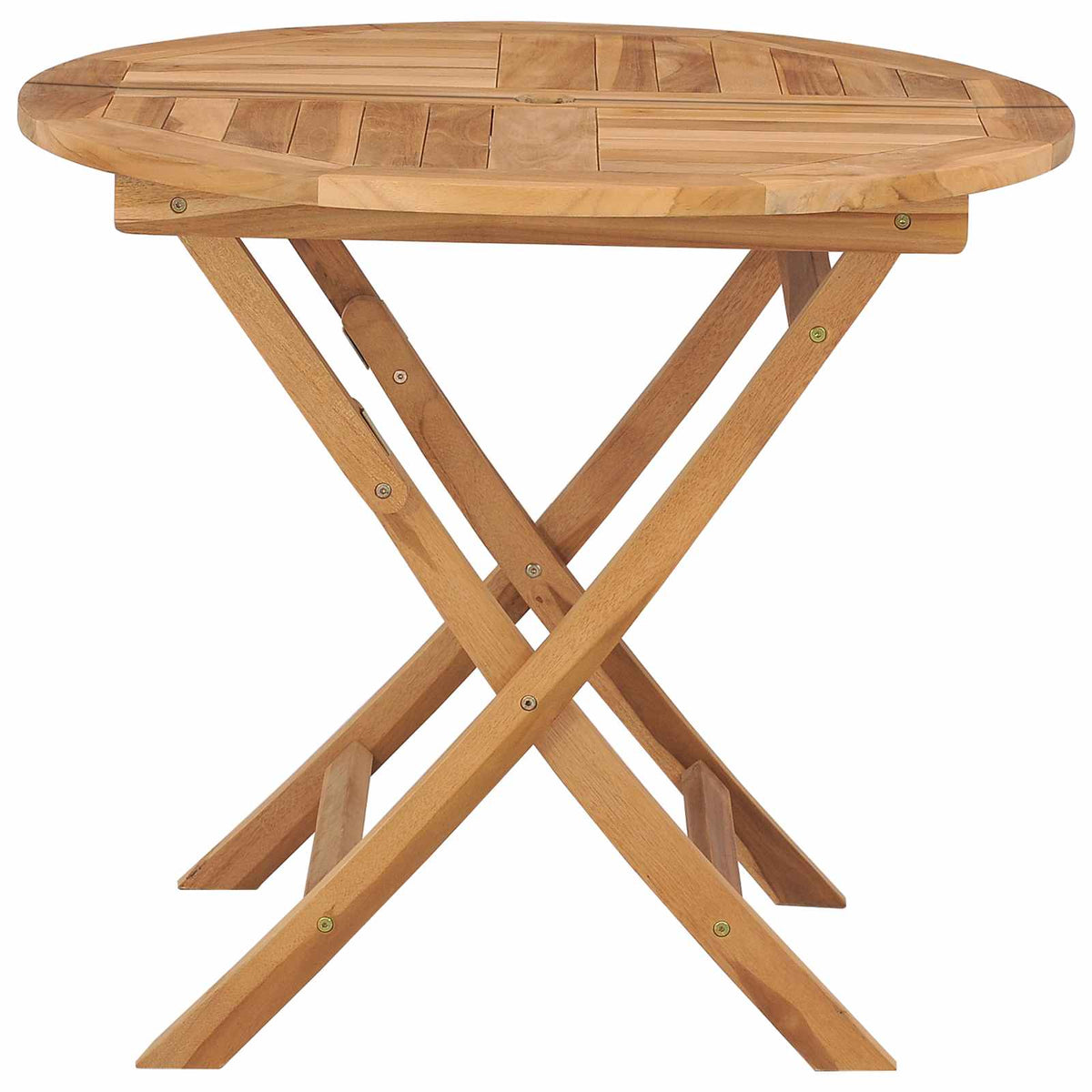 Preklopni vrtni stol Prirodna Ø 90 x 75 cm Čvrsto teak drvo