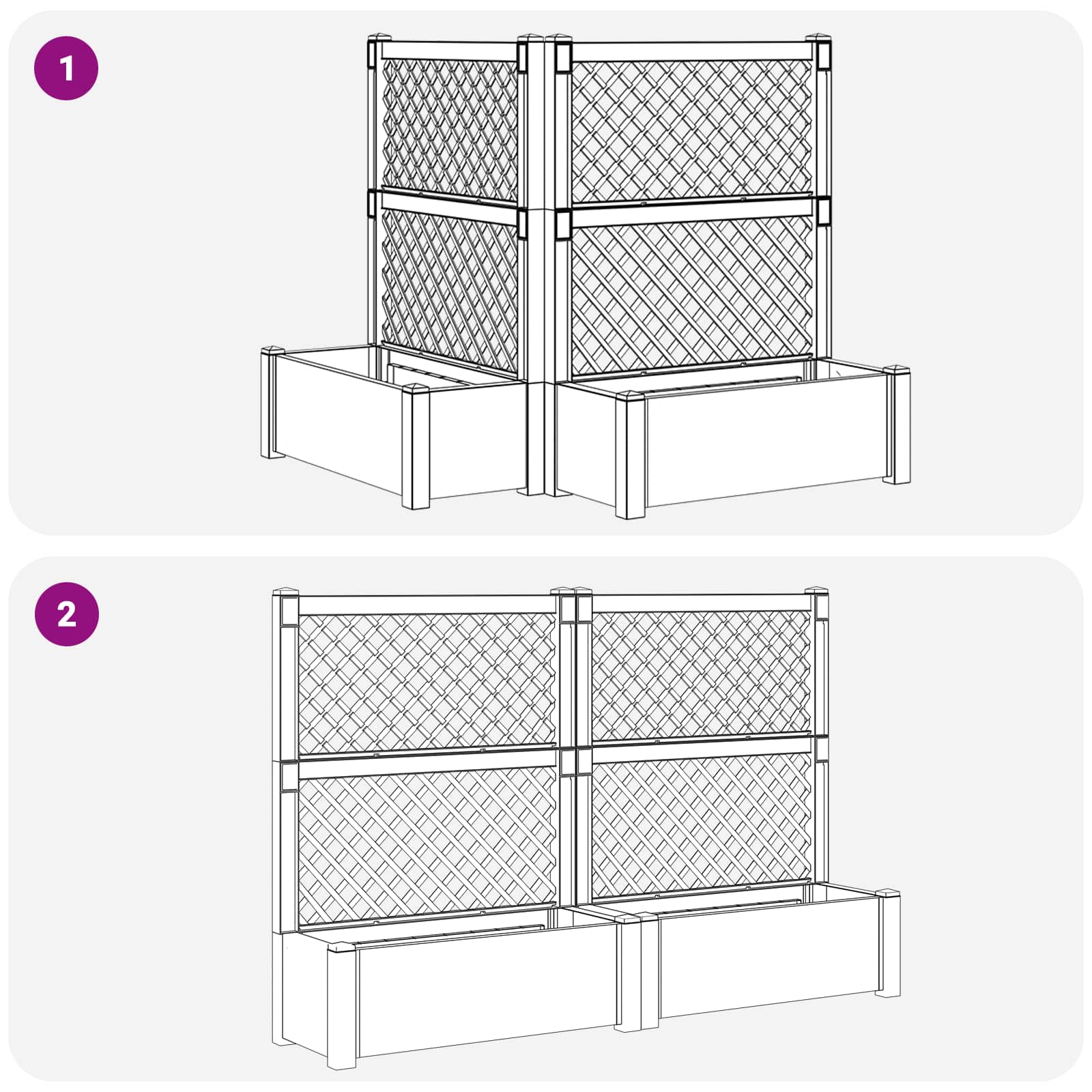 Velika s osvrtom 2 pcs Bijela 143 x 143 x 133,5 cm PP