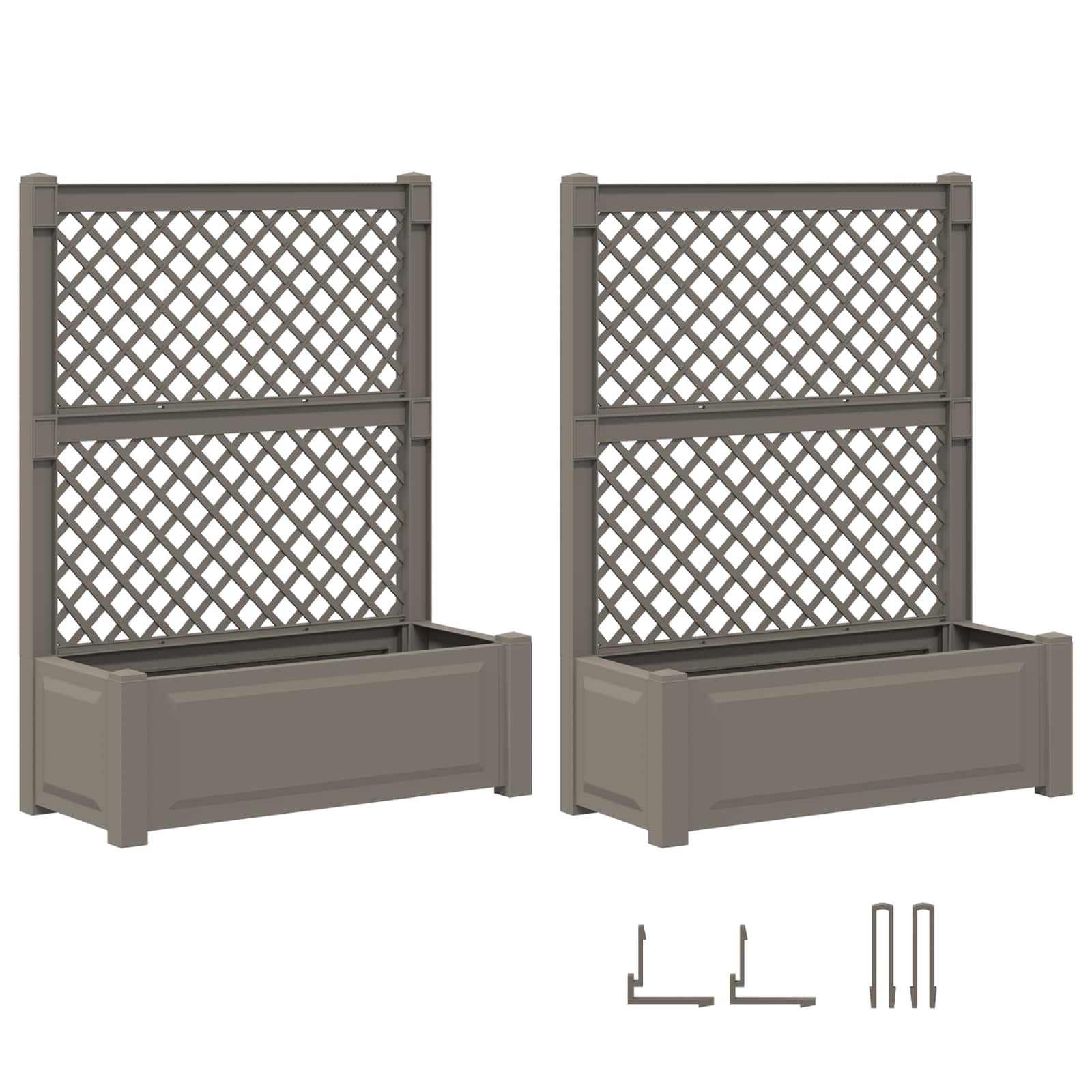Velika s osvrtom 2 pcs Siva 143 x 143 x 133,5 cm PP