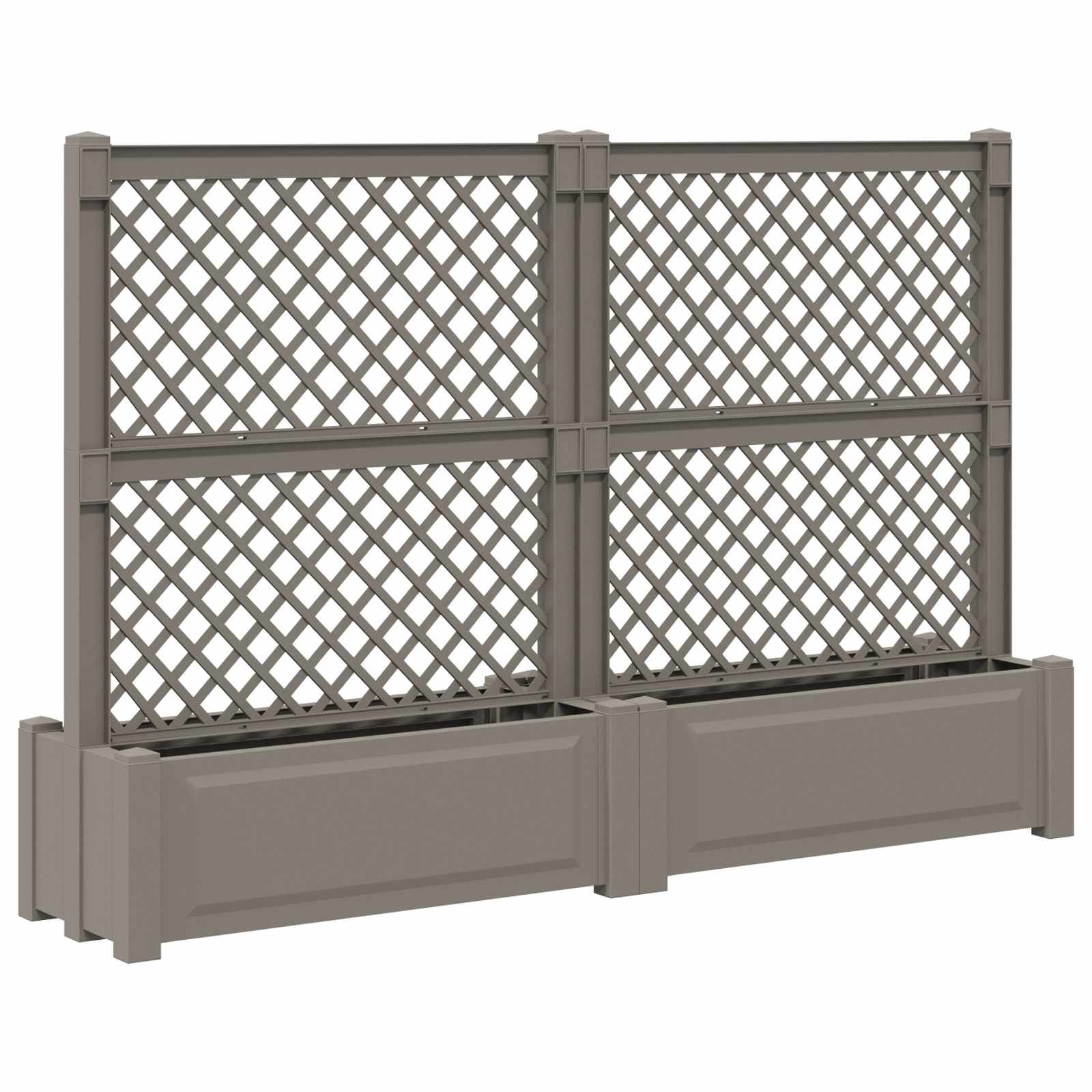 Velika saksija s rešetkom 2 pcs Siva 200 x 43 x 133,5 cm PP