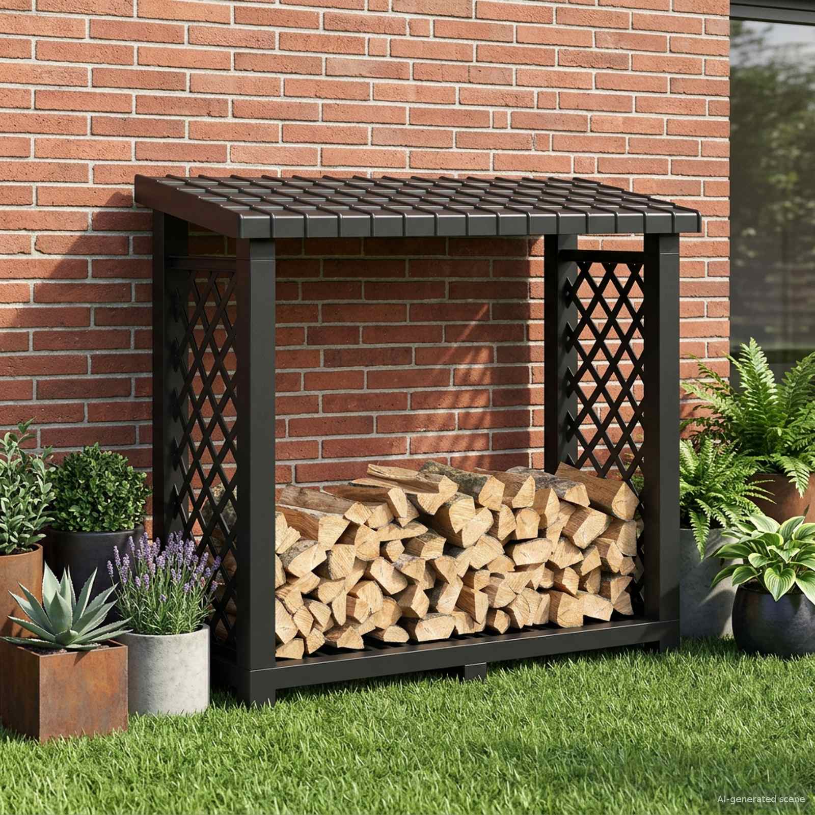 Drva za potpalu Antracit 114 x 46 x 101 cm PP