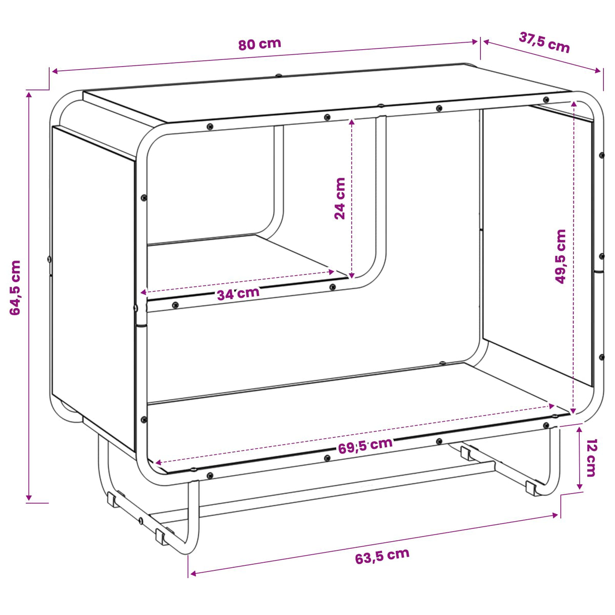 Komoda Hrast sonoma 80 x 37,5 x 64,5 cm Konstruirano drvo
