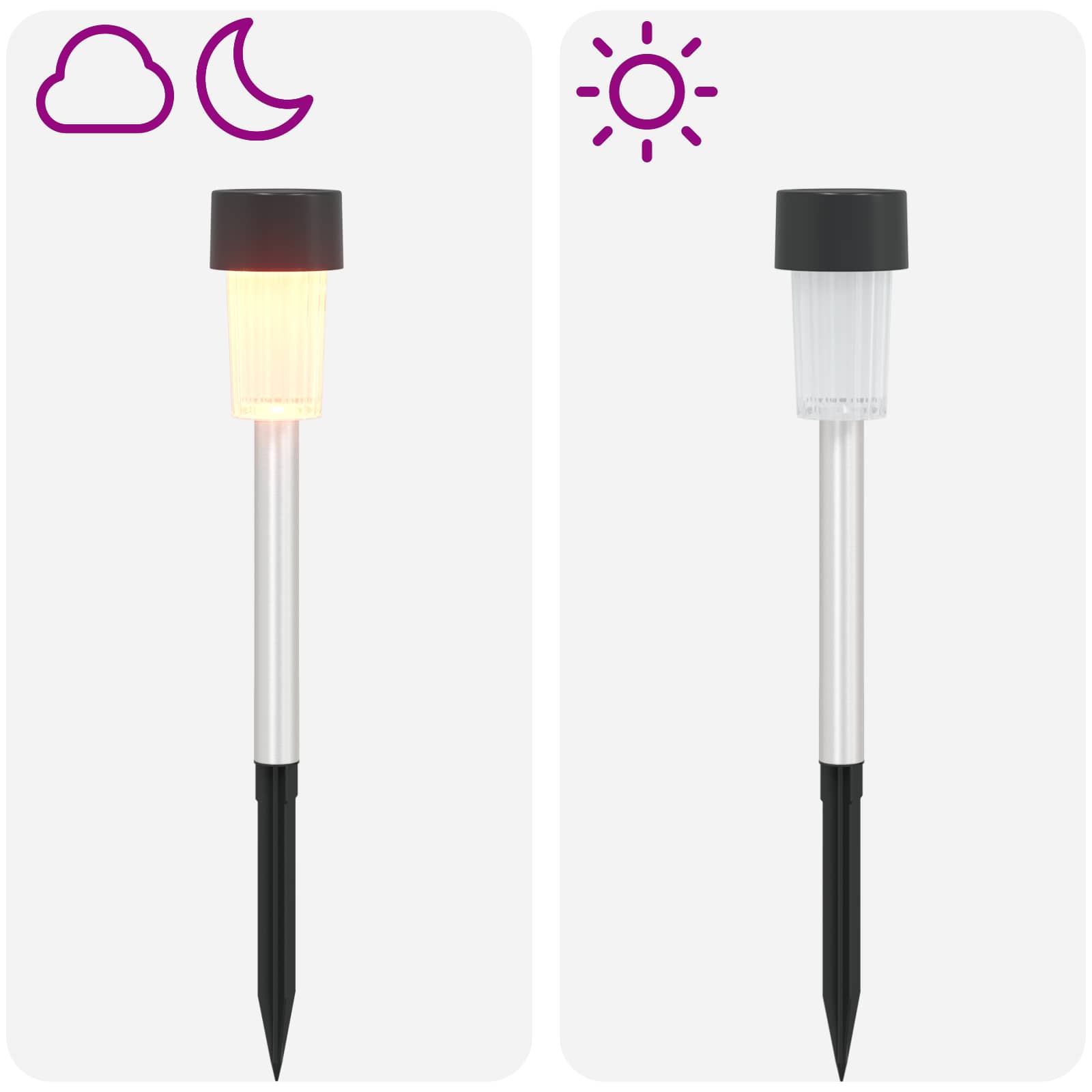 Solarna svjetla za vanjsku upotrebu s tlošcem 24 pcs 29,5 cm