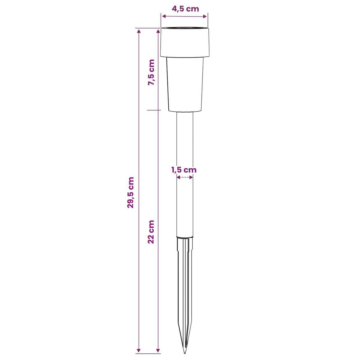 Solarna svjetla za vanjsku upotrebu s tlošcem 24 pcs 29,5 cm