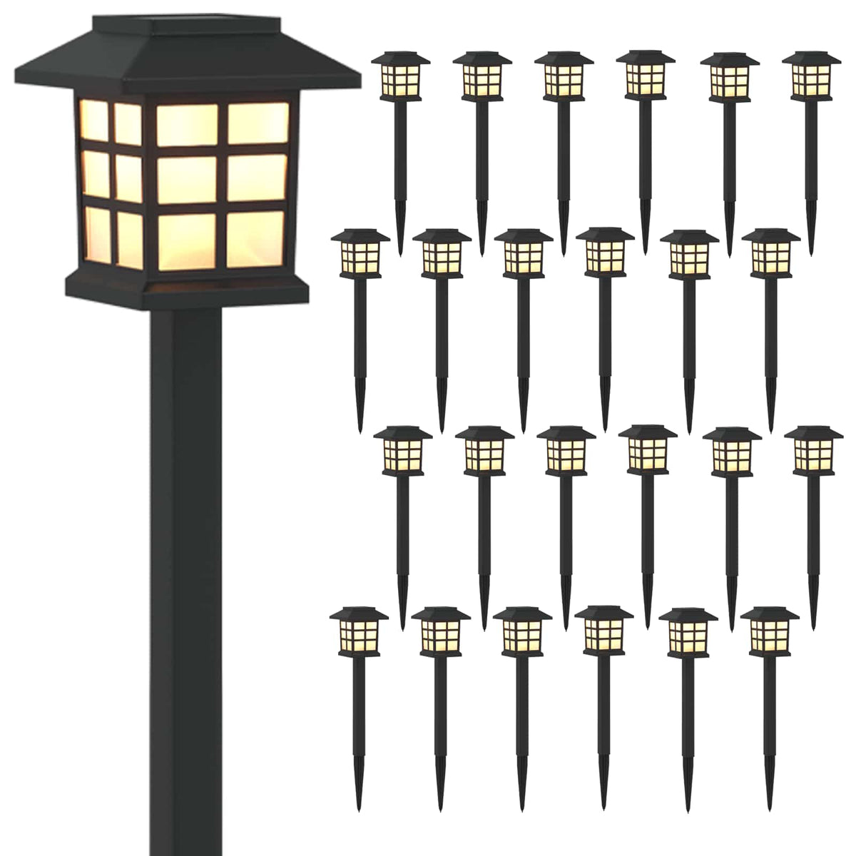 Solarna svjetla za vanjsku upotrebu s tlošcem 24 pcs 38,5 cm PP