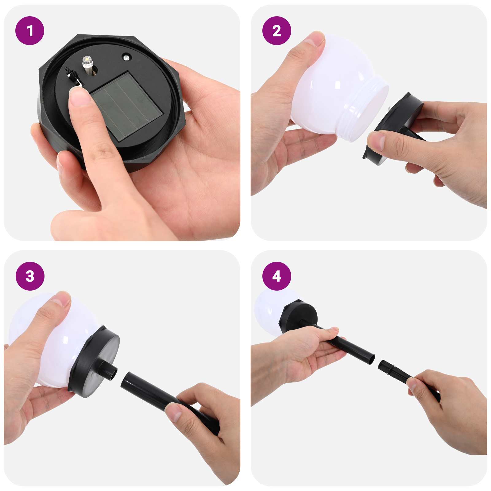 Solarna svjetla za vanjsku upotrebu s tlošcem 4 pcs 38,5 cm ABS
