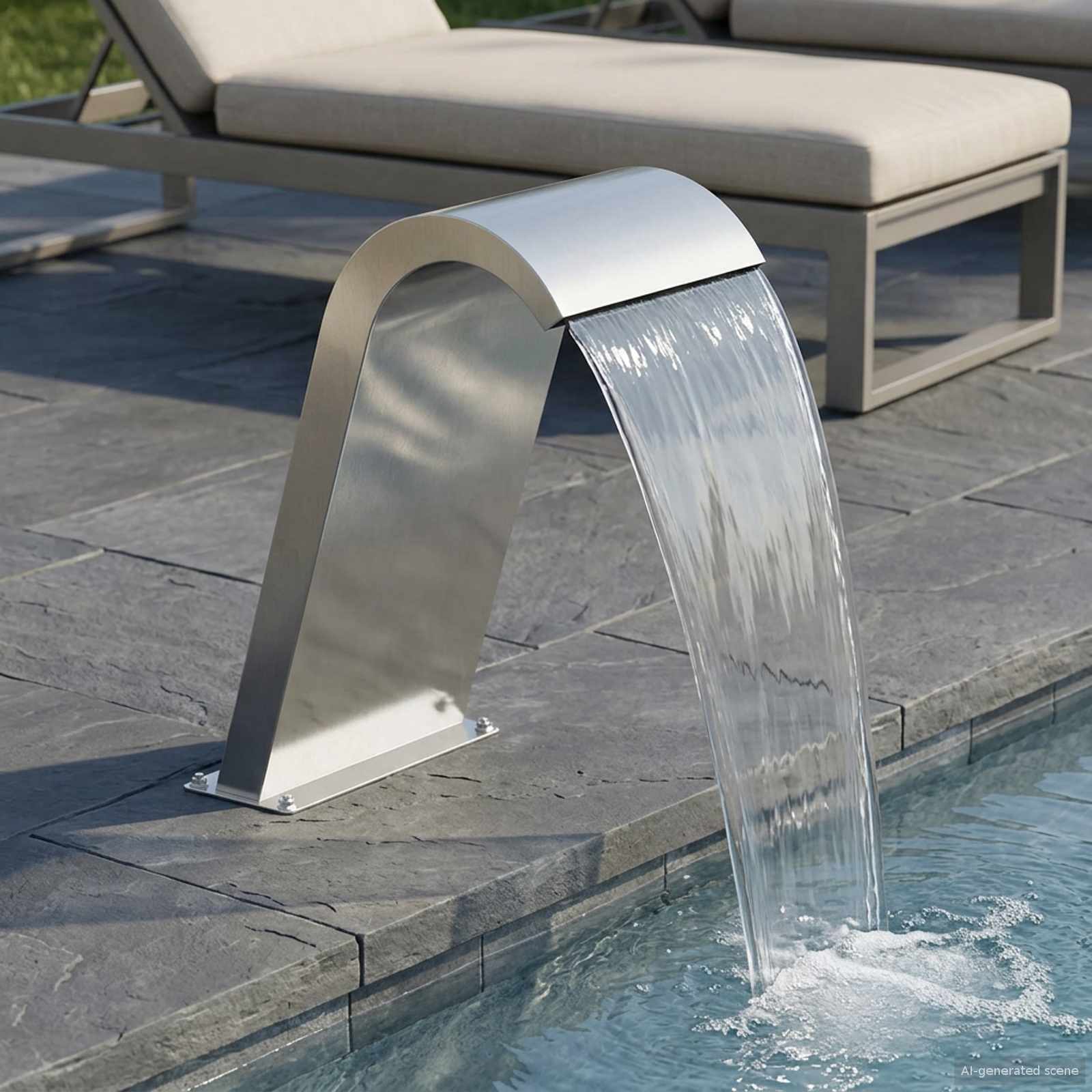 Fontana u Bazenu Srebrna 47 x 31 x 60 cm Nehrđajući čelik