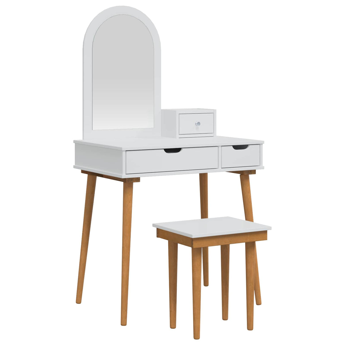 Set toaletnog stolića FAUSKE 4 kom. Bijela 76 x 50 x 143 cm