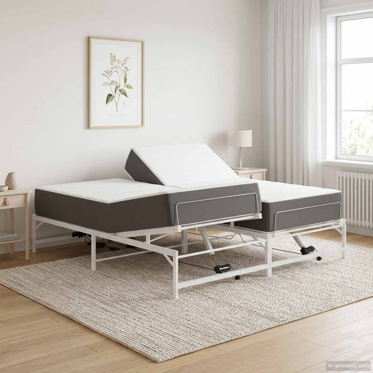 Električni podesivi okvir kreveta Bijela 160 x 200 cm Čelik