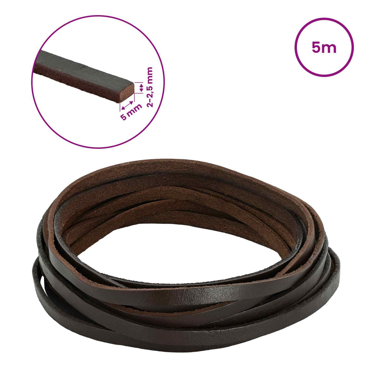 Kožni Remen Tamno smeđa 500 x 0,5 cm Koža