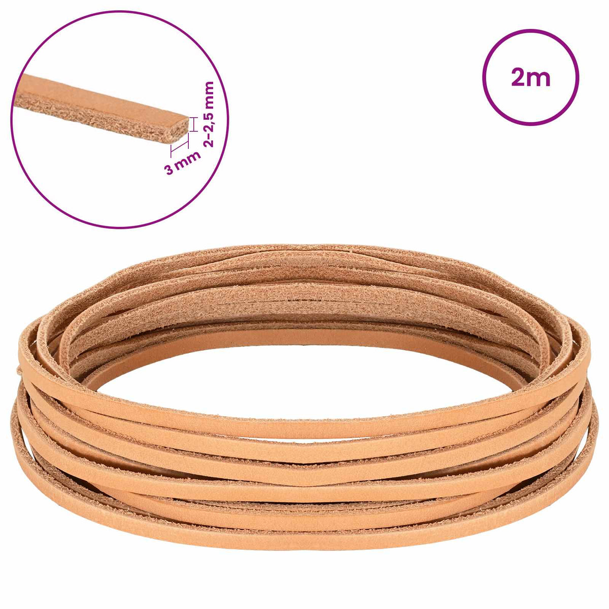 Kožni Remen Svijetlosmeđa 200 x 0,3 cm Koža