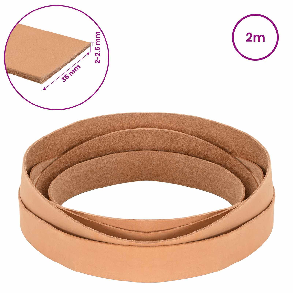 Kožni Remen Svijetlosmeđa 200 x 3,5 cm Koža
