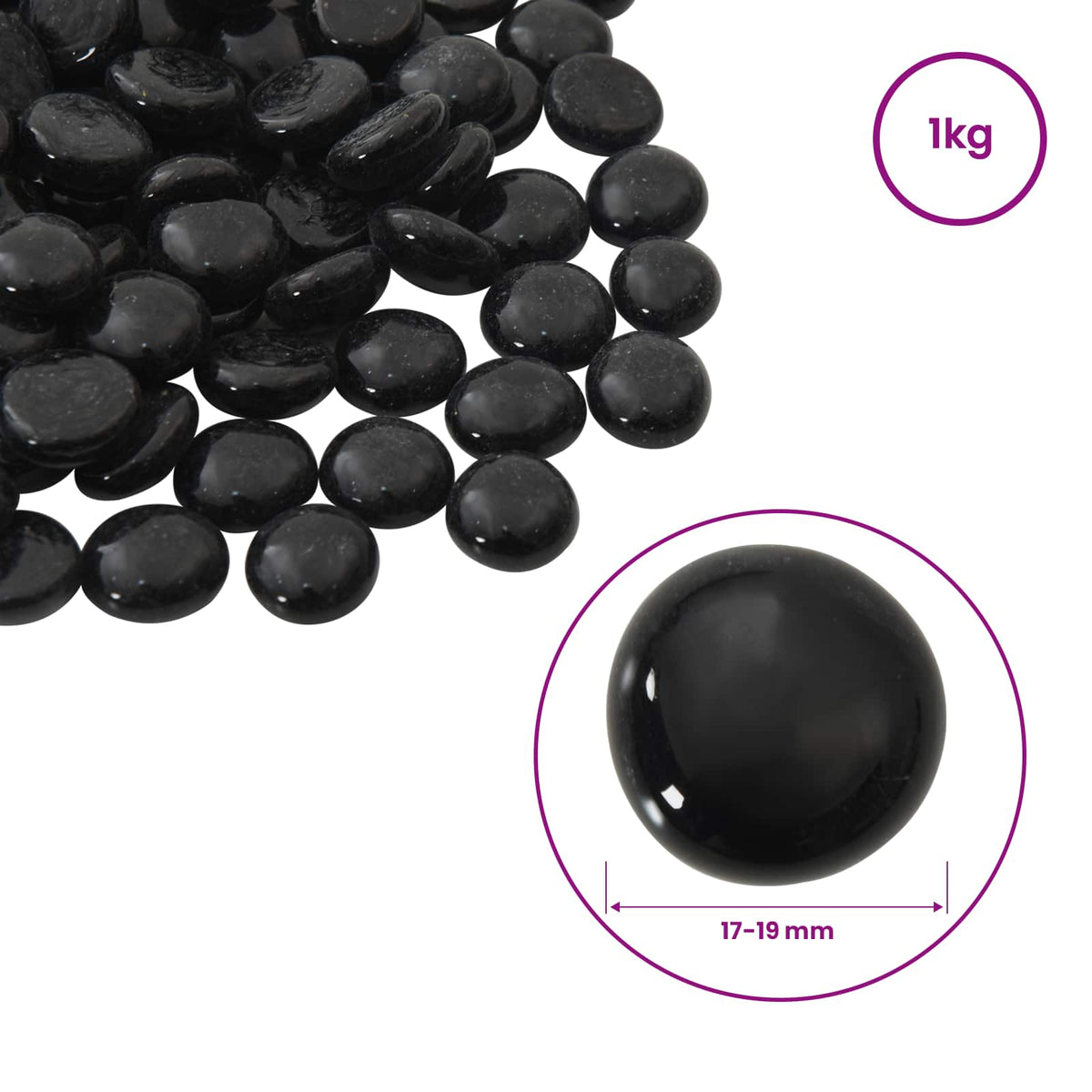 Stakleni nugget 17-19 mm Crna Stakl
