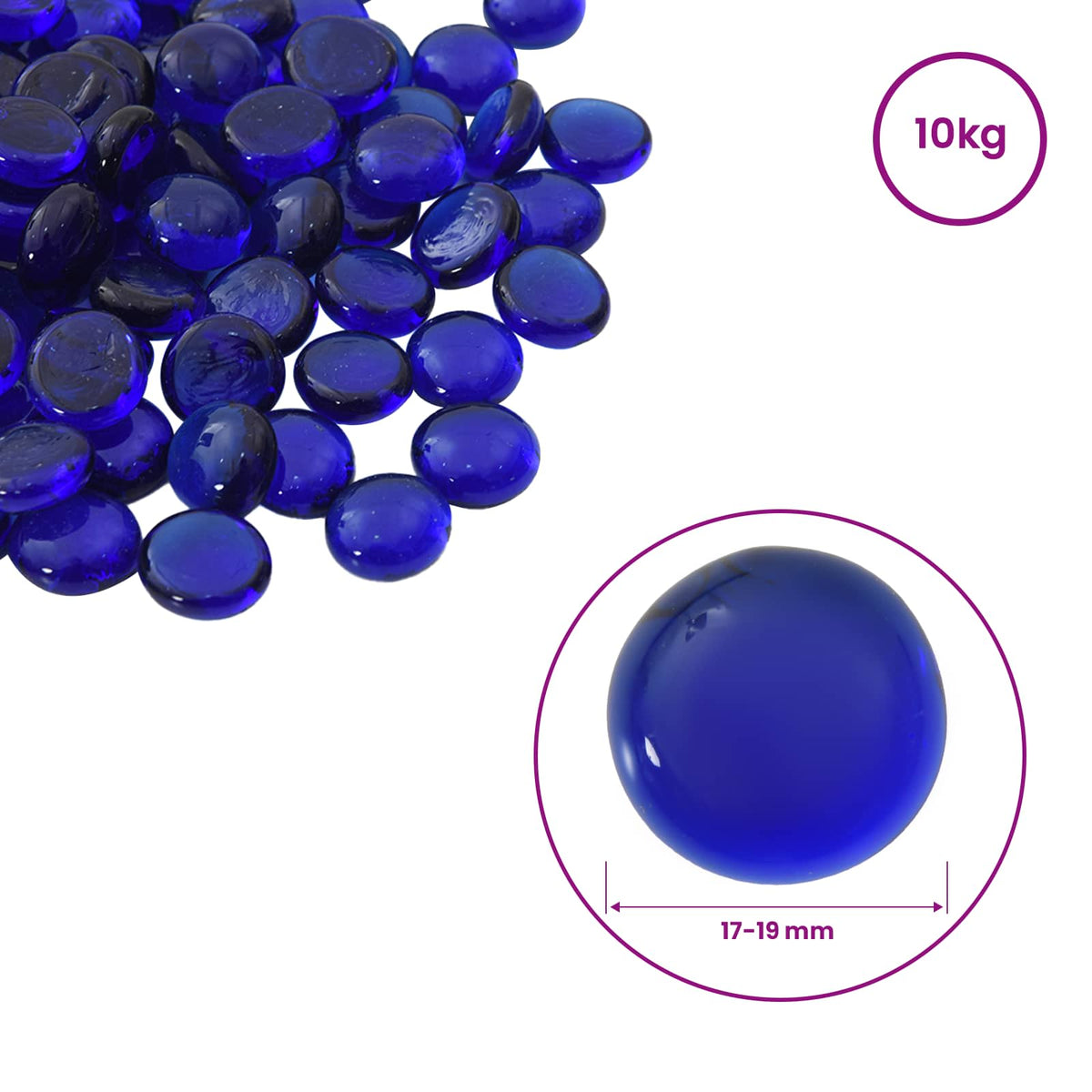 Stakleni nugget 17-19 mm Kobalt plava Stakl