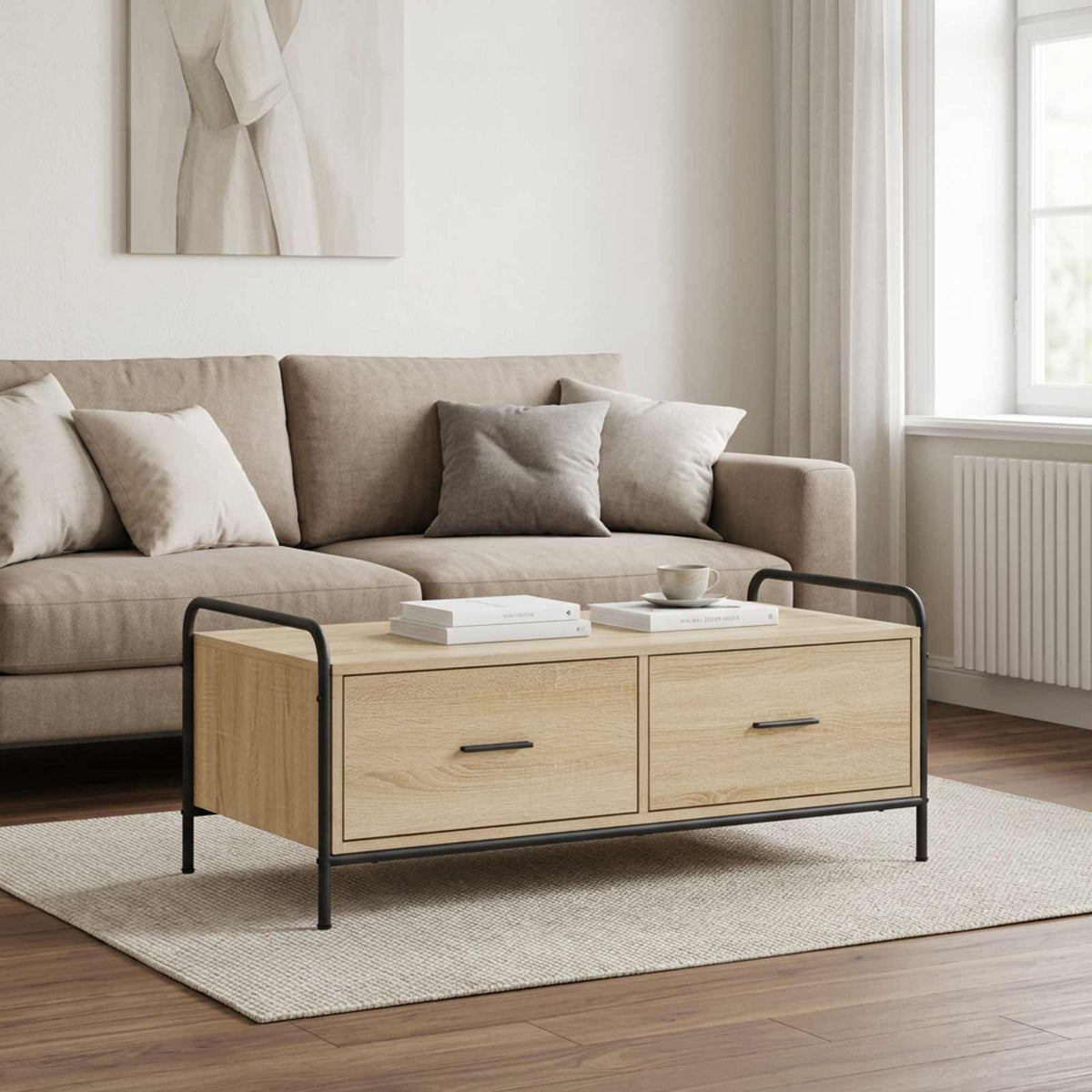 Stolić za kavu Hrast sonoma 99,5 x 49 x 41 cm Konstruirano drvo