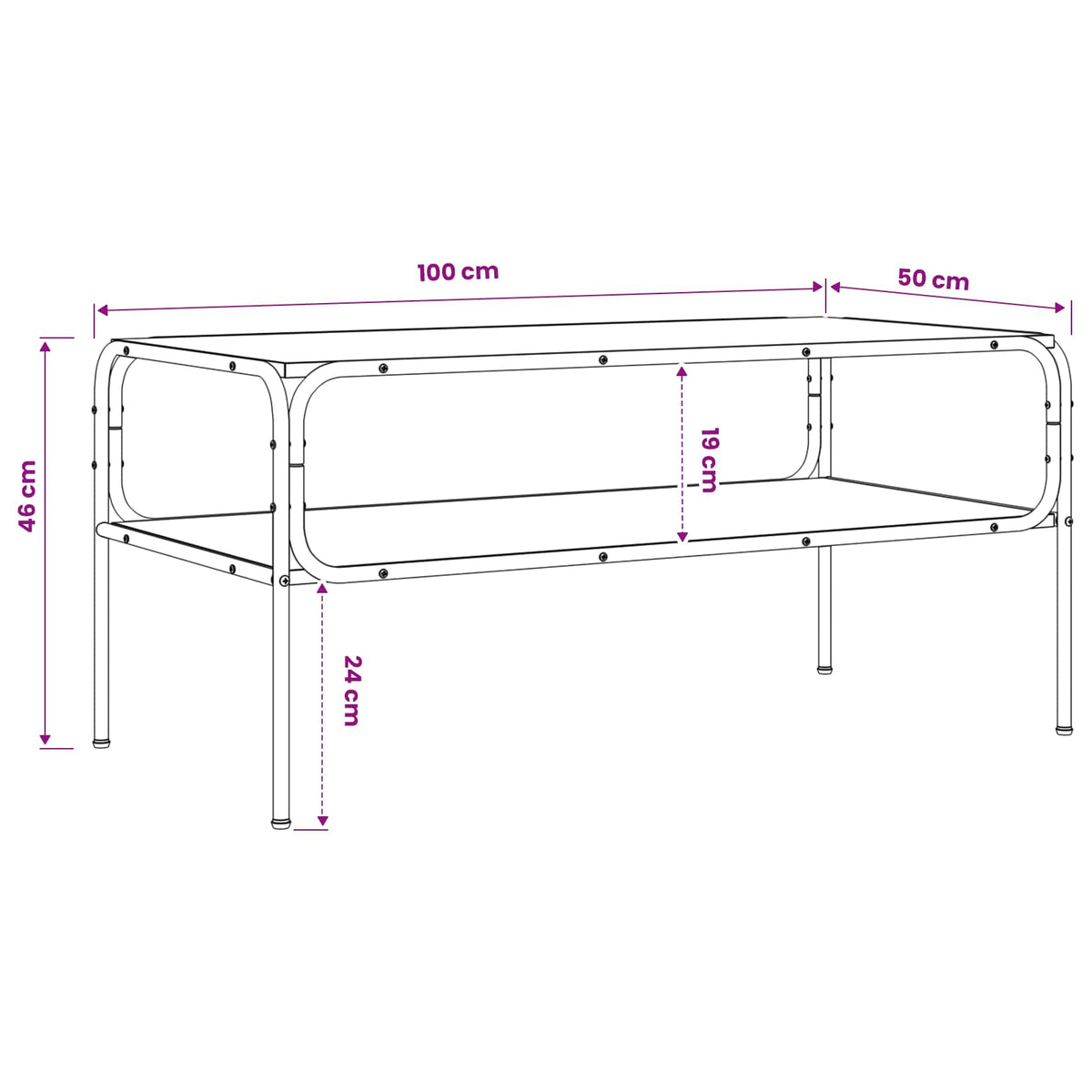 Bocni stol Siva Sonoma 100 x 50 x 46 cm Konstruirano drvo