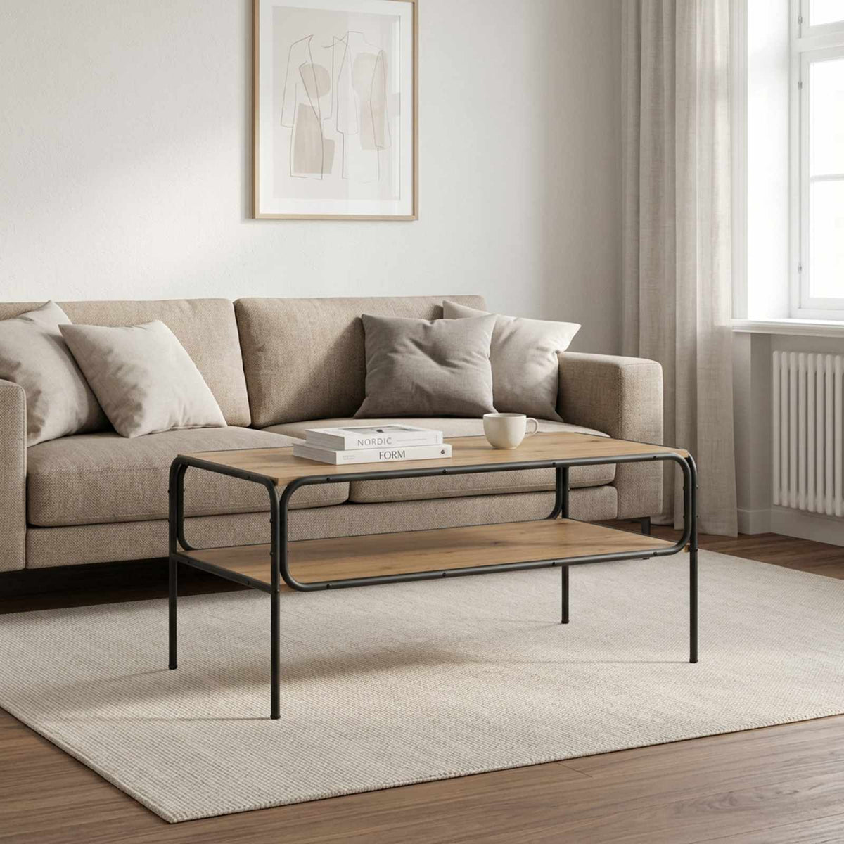 Bocni stol Hrast artisan 100 x 50 x 46 cm Konstruirano drvo