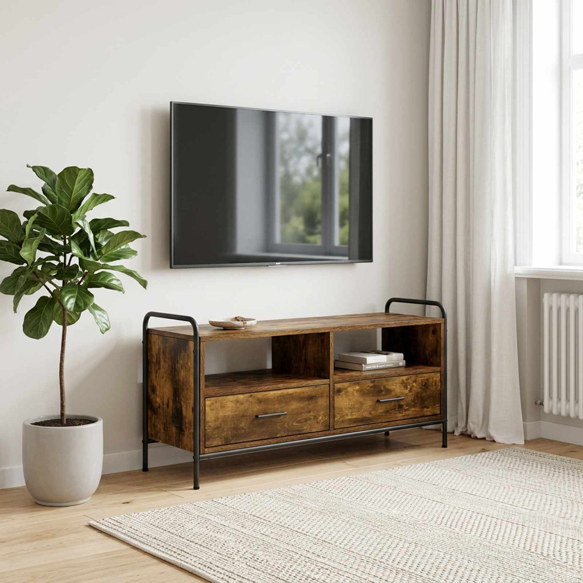 TV ormar 67,5 x 33 x 50 cm Dimljeni hrast Konstruirano drvo