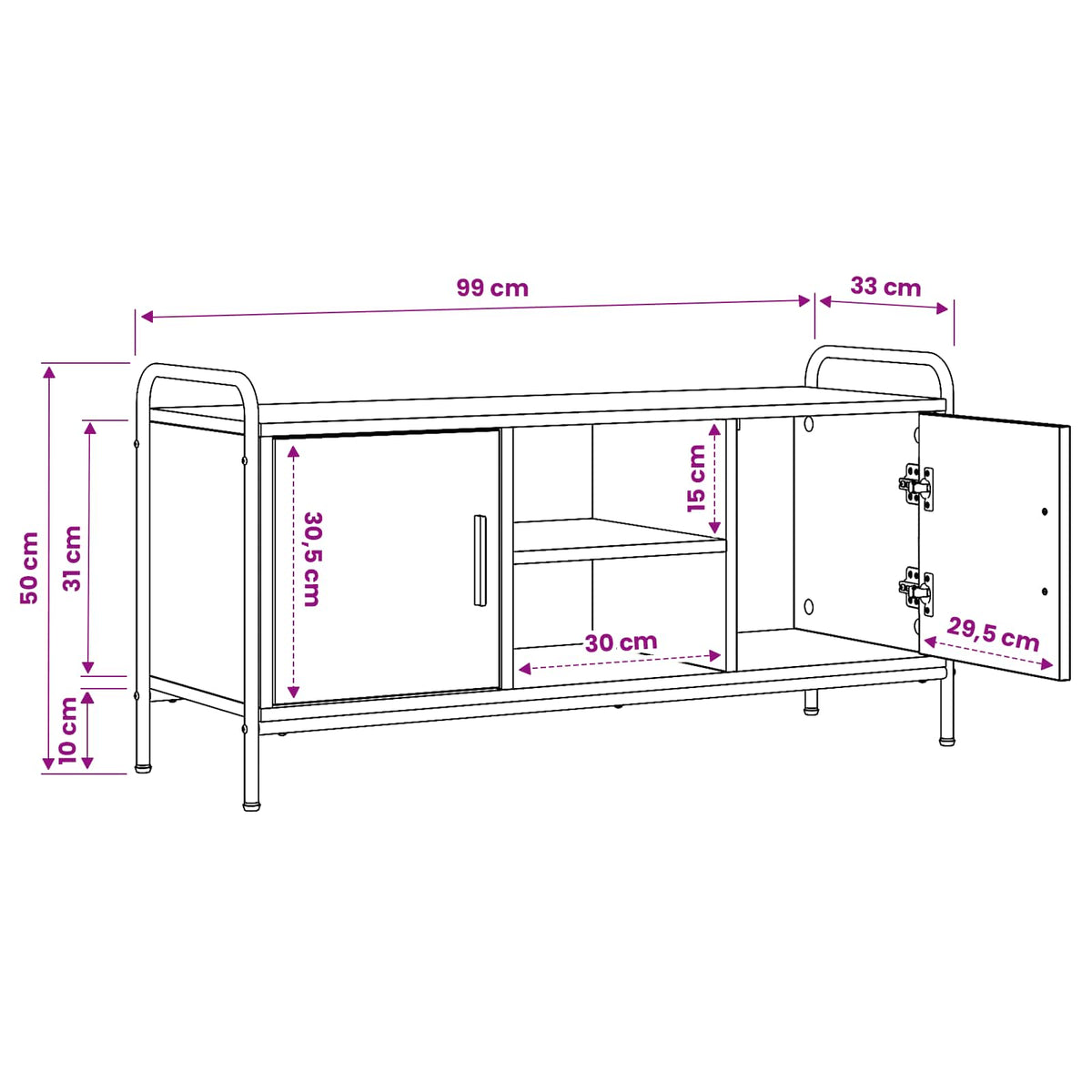 TV ormar 99 x 33 x 50 cm Hrast sonoma Konstruirano drvo