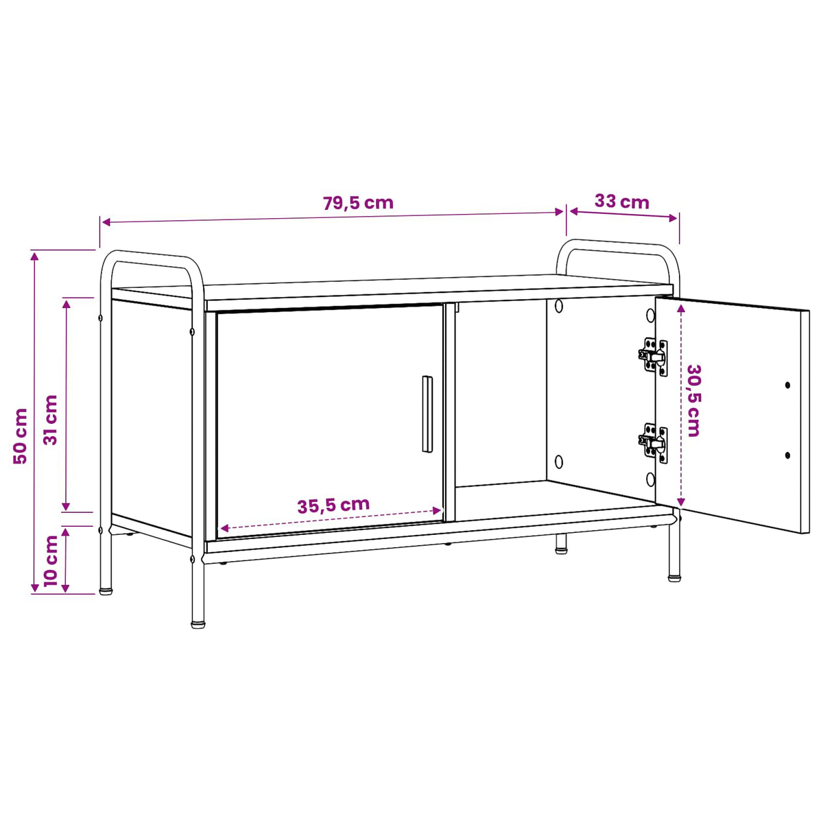 TV ormar 79,5 x 33 x 50 cm Hrast sonoma Konstruirano drvo