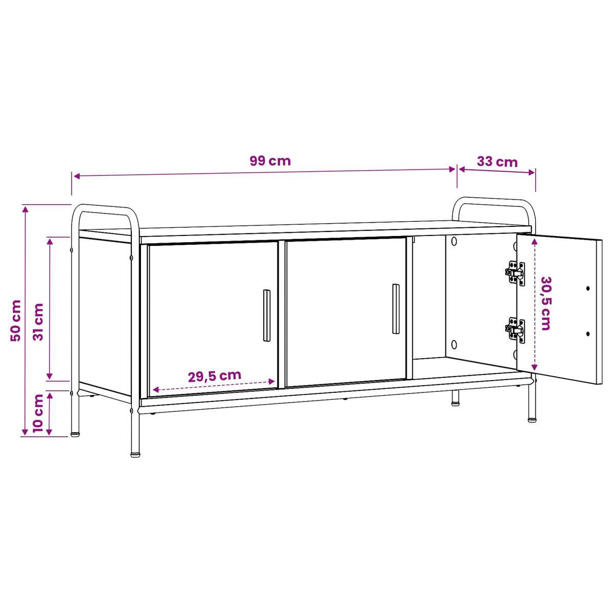 TV ormar 79,5 x 33 x 50 cm Crni hrast Konstruirano drvo