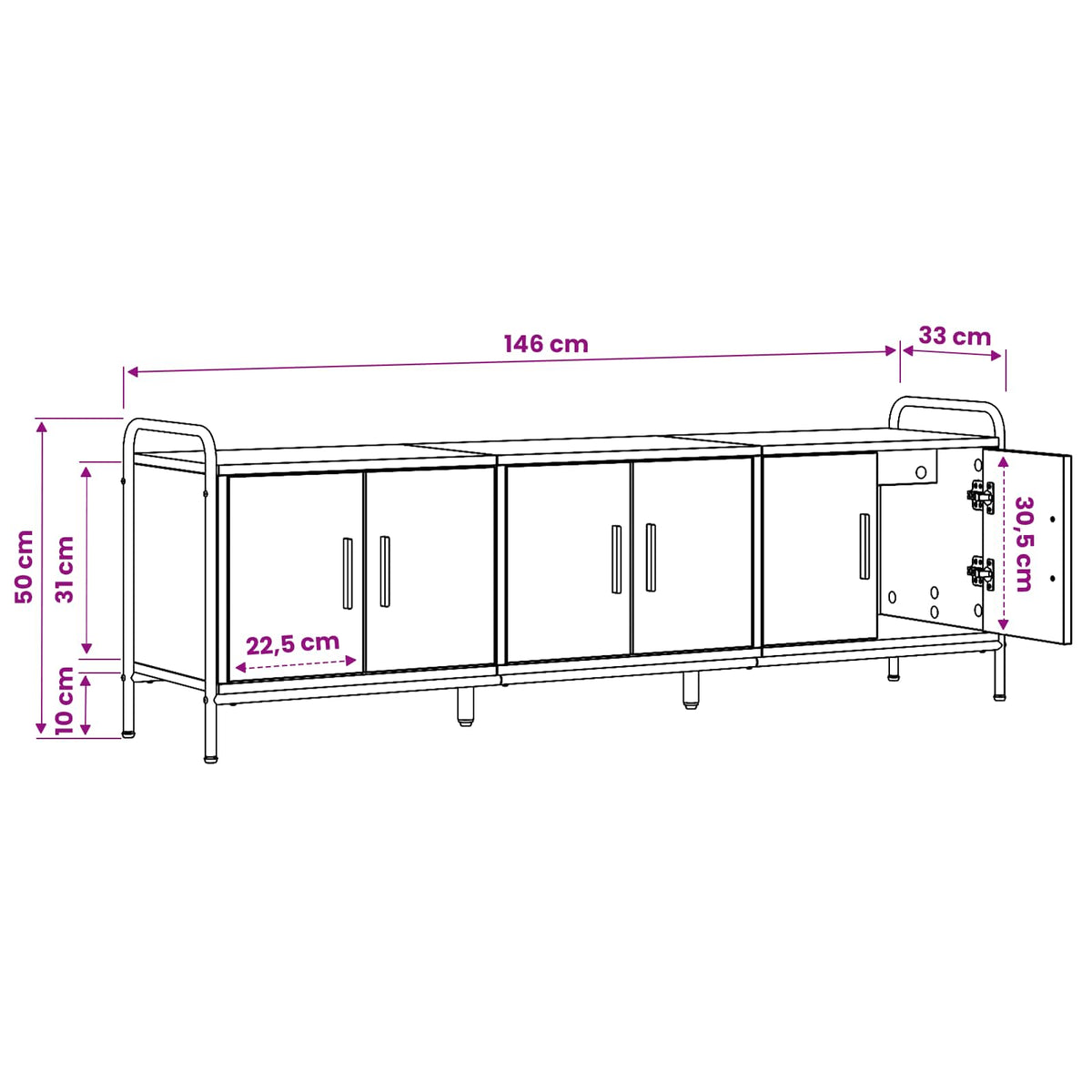 TV ormar 146 x 33 x 50 cm Hrast artisan Konstruirano drvo