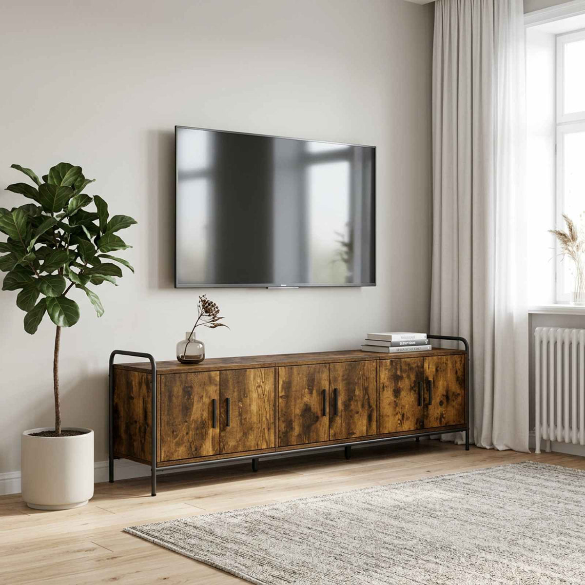 TV ormar 146 x 33 x 50 cm Dimljeni hrast Konstruirano drvo
