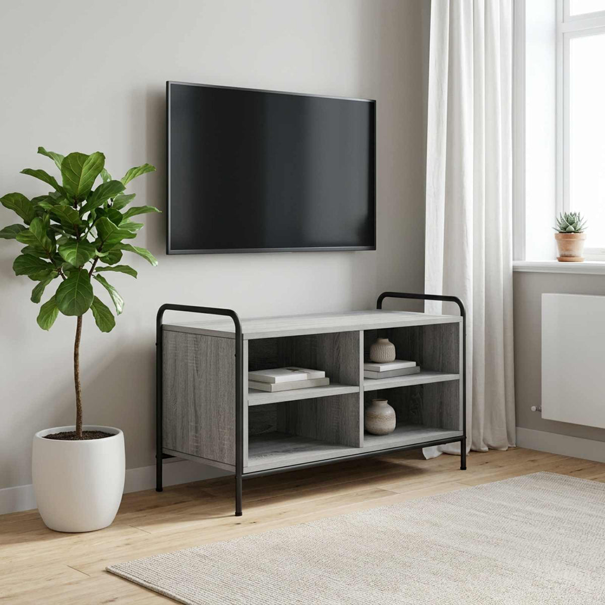 TV ormar 140 x 39,5 x 50 cm Siva Sonoma Konstruirano drvo