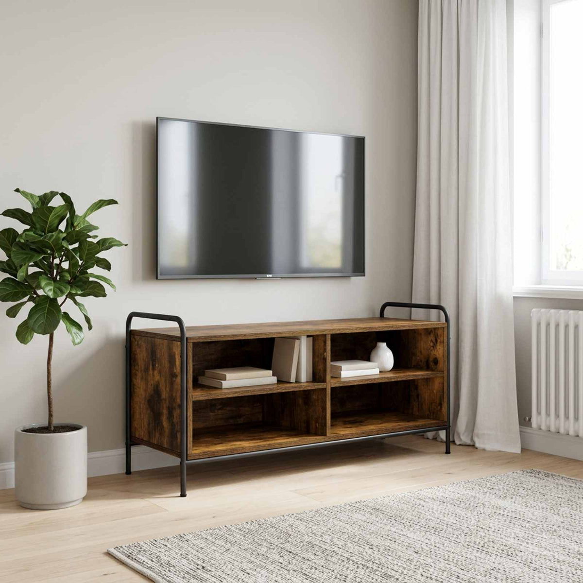 TV ormar 140 x 39,5 x 50 cm Dimljeni hrast Konstruirano drvo