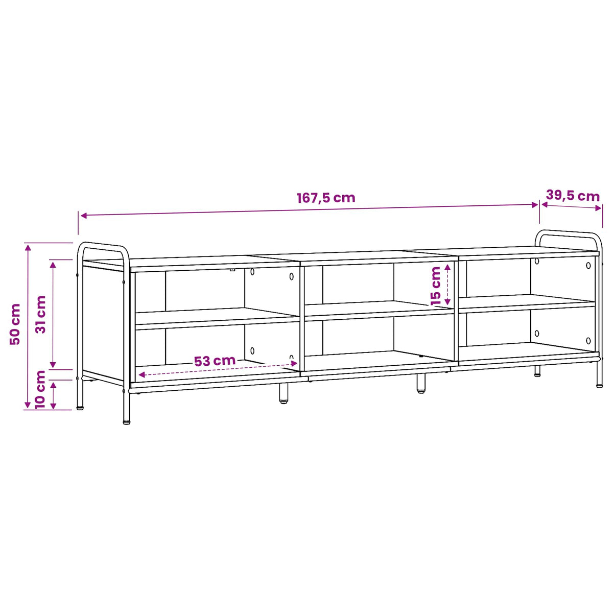 TV ormar 140 x 39,5 x 50 cm Siva Sonoma Konstruirano drvo