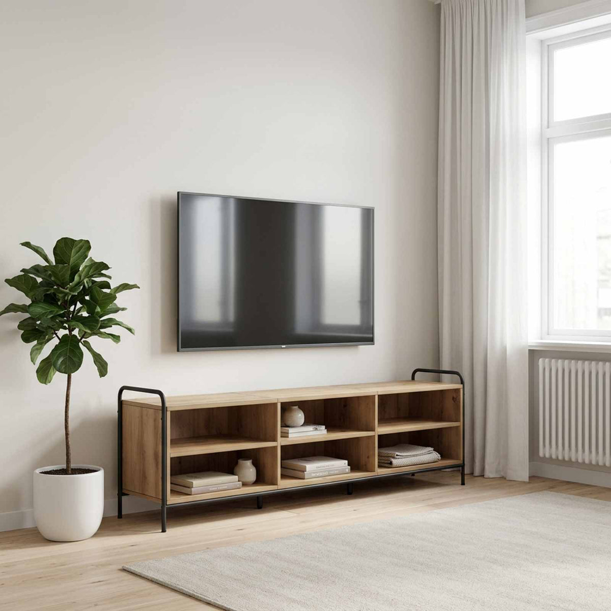 TV ormar 140 x 39,5 x 50 cm Hrast artisan Konstruirano drvo