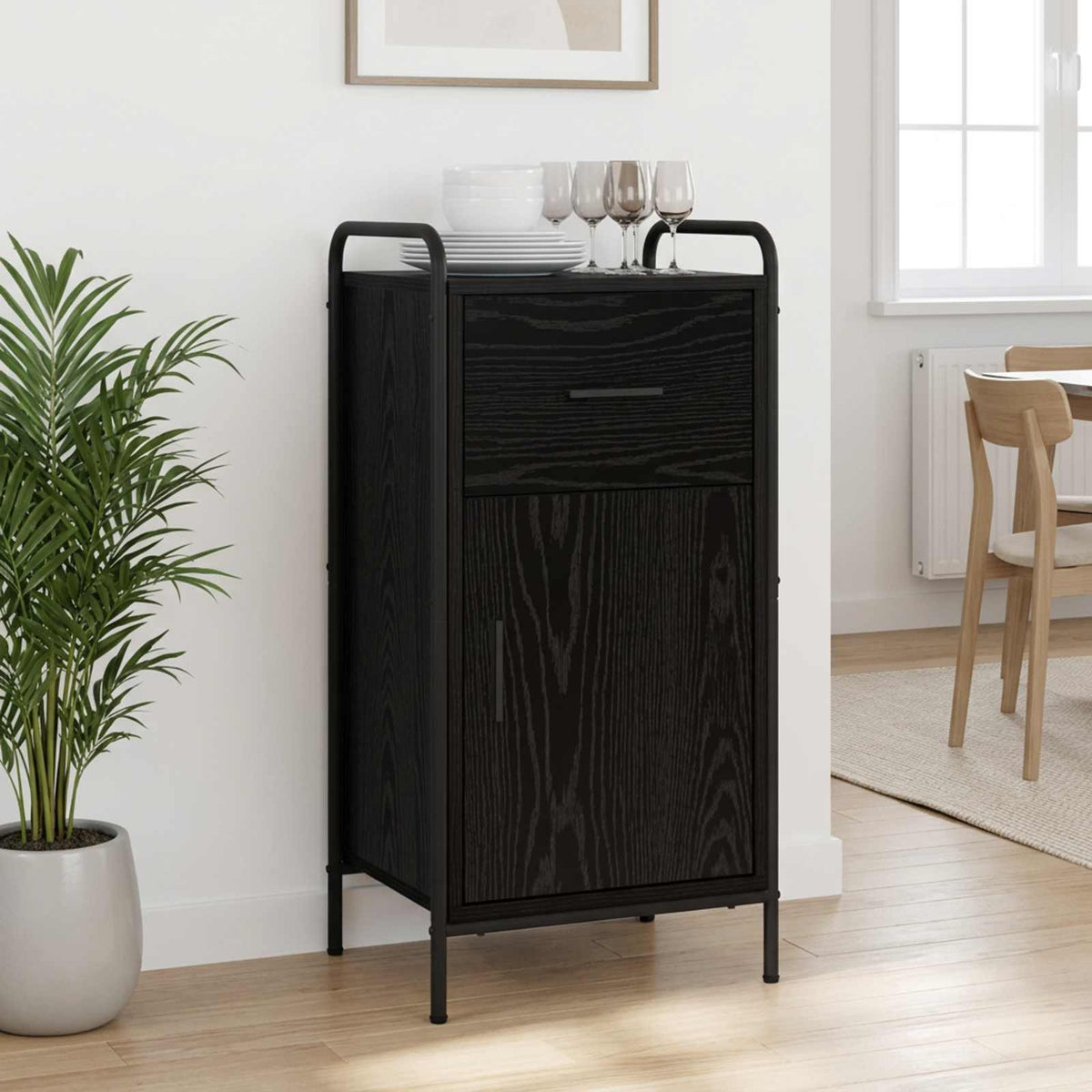 Kreveta Crni hrast 97 x 33 x 81 cm Konstruirano drvo