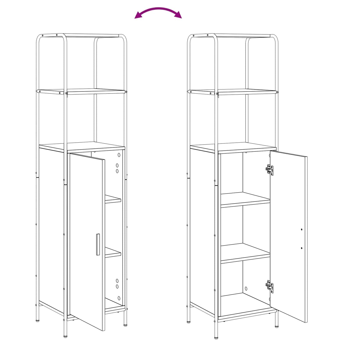 Highboard Hrast artisan 40 x 33 x 161 cm Konstruirano drvo