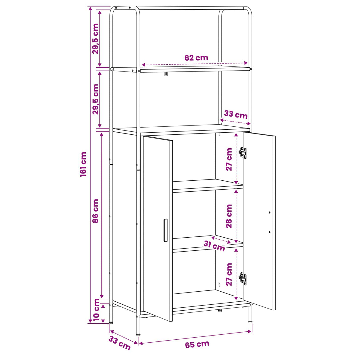 Highboard Hrast artisan 40 x 33 x 161 cm Konstruirano drvo