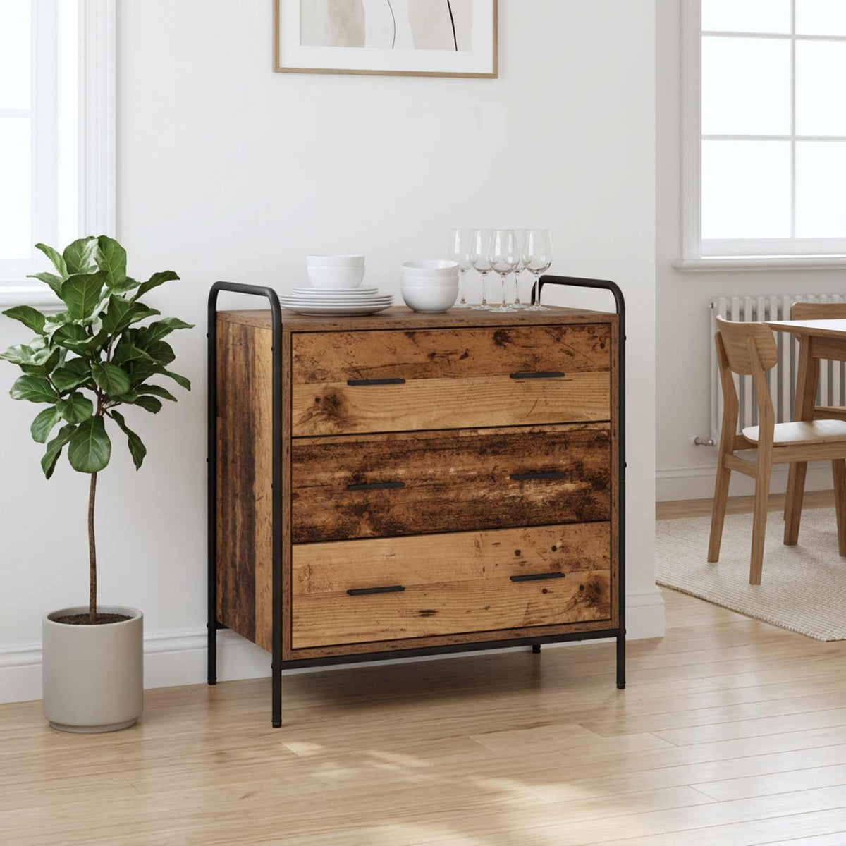 Ormar s ladicama Staro drvo 70 x 39,5 x 71 cm Konstruirano drvo