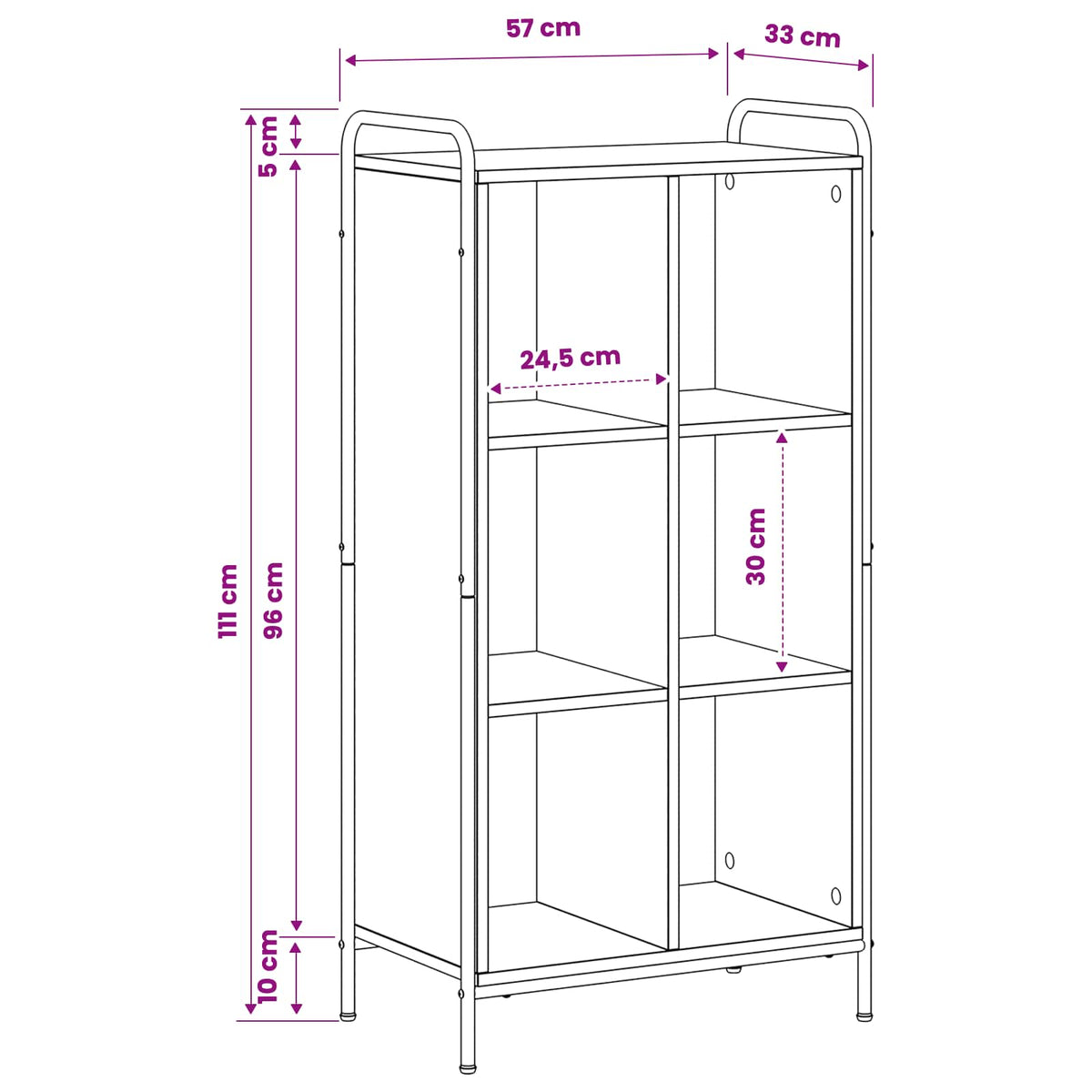 Ormarić za knjige 57 x 33 x 111 cm Konstruirano drvo Crni hrast