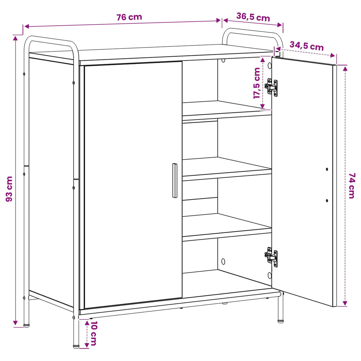 Ormar za cipele 76 x 36,5 x 93 cm Konstruirano drvo Crni hrast